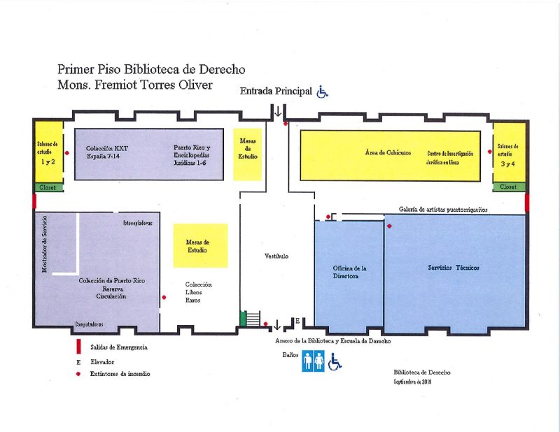 Plano del primer piso de la Biblioteca