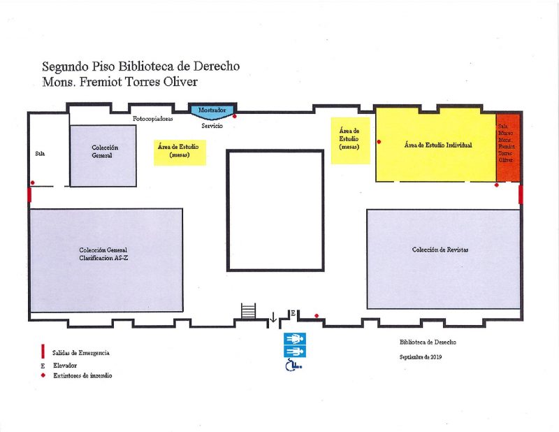 Plano del segundo piso de la Biblioteca